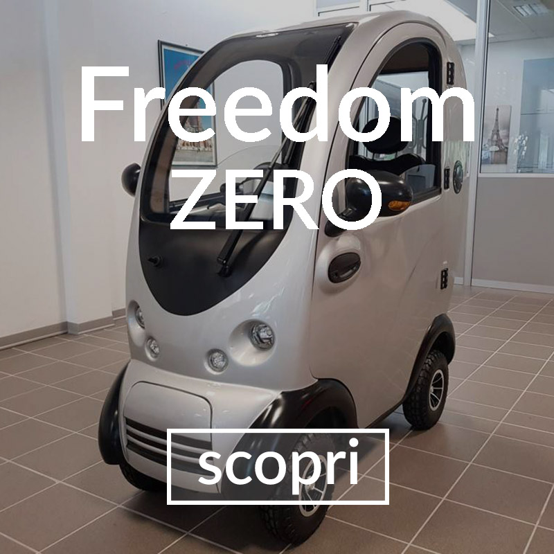 veicoli elettrici freedom zero - auto minicar scooter cabinato 4 ruote anziani disabili senza patente